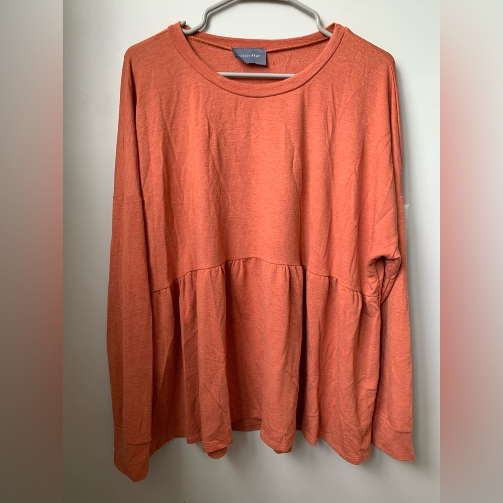 HUDSON GRAY Women’s Pumpkin Orange Blouse - Picture 4 of 5